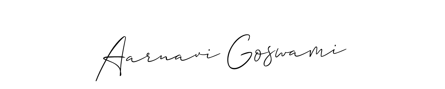 Make a beautiful signature design for name Aarnavi Goswami. With this signature (Allison_Script) style, you can create a handwritten signature for free. Aarnavi Goswami signature style 2 images and pictures png