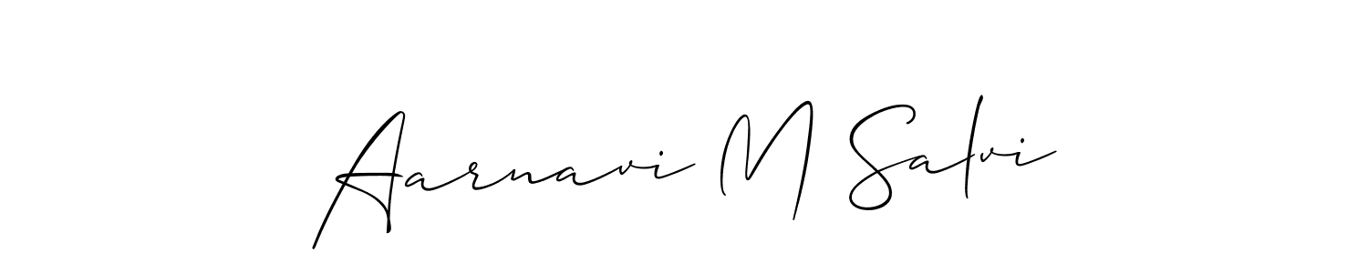 Use a signature maker to create a handwritten signature online. With this signature software, you can design (Allison_Script) your own signature for name Aarnavi M Salvi. Aarnavi M Salvi signature style 2 images and pictures png
