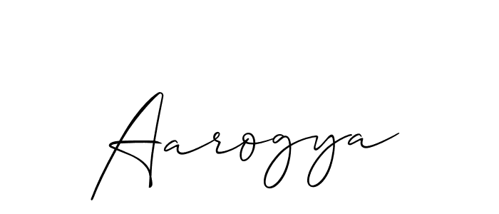 Also we have Aarogya name is the best signature style. Create professional handwritten signature collection using Allison_Script autograph style. Aarogya signature style 2 images and pictures png