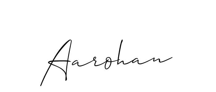 How to make Aarohan signature? Allison_Script is a professional autograph style. Create handwritten signature for Aarohan name. Aarohan signature style 2 images and pictures png