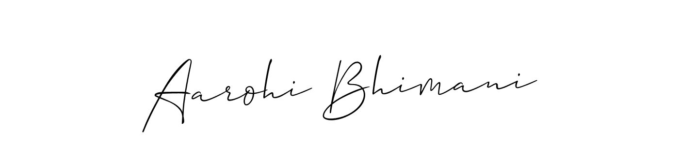 Use a signature maker to create a handwritten signature online. With this signature software, you can design (Allison_Script) your own signature for name Aarohi Bhimani. Aarohi Bhimani signature style 2 images and pictures png