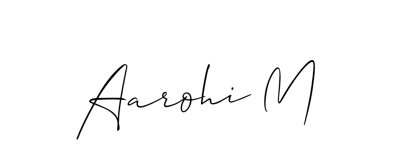 Make a beautiful signature design for name Aarohi M. With this signature (Allison_Script) style, you can create a handwritten signature for free. Aarohi M signature style 2 images and pictures png