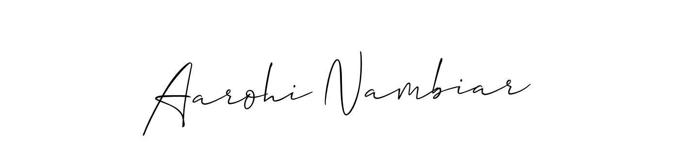 Also we have Aarohi Nambiar name is the best signature style. Create professional handwritten signature collection using Allison_Script autograph style. Aarohi Nambiar signature style 2 images and pictures png