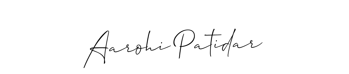 Aarohi Patidar stylish signature style. Best Handwritten Sign (Allison_Script) for my name. Handwritten Signature Collection Ideas for my name Aarohi Patidar. Aarohi Patidar signature style 2 images and pictures png