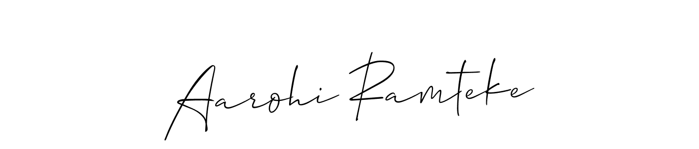 How to make Aarohi Ramteke signature? Allison_Script is a professional autograph style. Create handwritten signature for Aarohi Ramteke name. Aarohi Ramteke signature style 2 images and pictures png