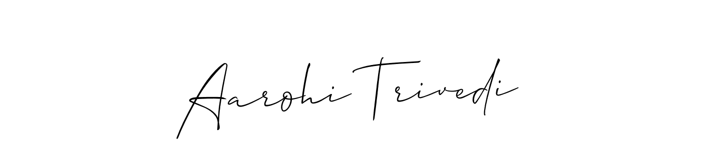 How to make Aarohi Trivedi name signature. Use Allison_Script style for creating short signs online. This is the latest handwritten sign. Aarohi Trivedi signature style 2 images and pictures png