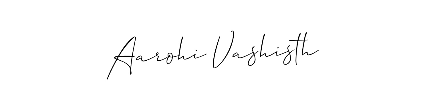 How to make Aarohi Vashisth signature? Allison_Script is a professional autograph style. Create handwritten signature for Aarohi Vashisth name. Aarohi Vashisth signature style 2 images and pictures png