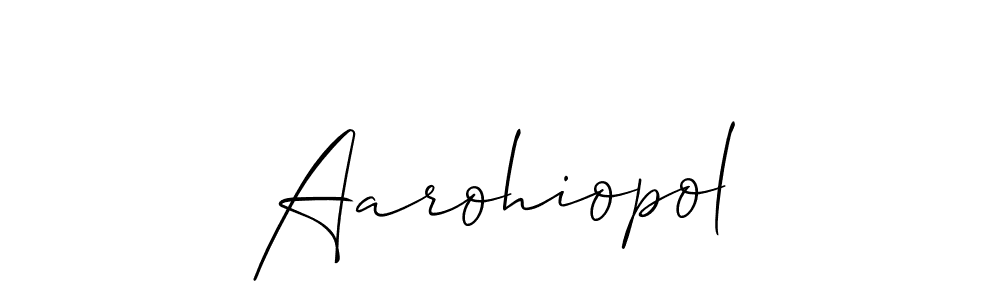 Design your own signature with our free online signature maker. With this signature software, you can create a handwritten (Allison_Script) signature for name Aarohiopol. Aarohiopol signature style 2 images and pictures png