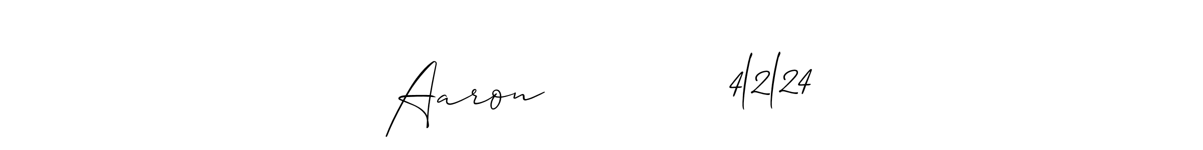 Make a beautiful signature design for name Aaron             4l2l24. Use this online signature maker to create a handwritten signature for free. Aaron             4l2l24 signature style 2 images and pictures png