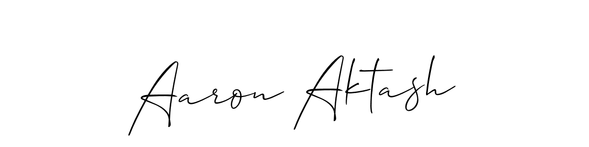 How to make Aaron Aktash name signature. Use Allison_Script style for creating short signs online. This is the latest handwritten sign. Aaron Aktash signature style 2 images and pictures png