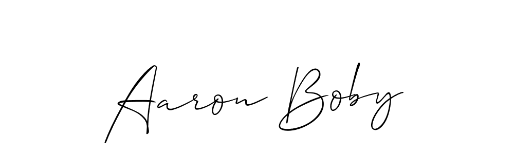 The best way (Allison_Script) to make a short signature is to pick only two or three words in your name. The name Aaron Boby include a total of six letters. For converting this name. Aaron Boby signature style 2 images and pictures png