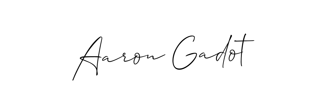How to make Aaron Gadot name signature. Use Allison_Script style for creating short signs online. This is the latest handwritten sign. Aaron Gadot signature style 2 images and pictures png