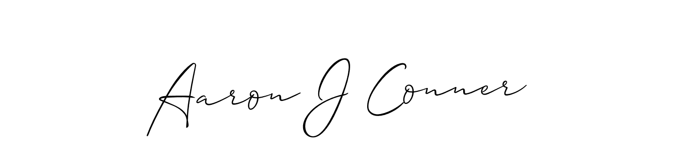 Also we have Aaron J Conner name is the best signature style. Create professional handwritten signature collection using Allison_Script autograph style. Aaron J Conner signature style 2 images and pictures png