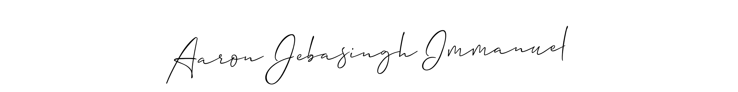Also we have Aaron Jebasingh Immanuel name is the best signature style. Create professional handwritten signature collection using Allison_Script autograph style. Aaron Jebasingh Immanuel signature style 2 images and pictures png