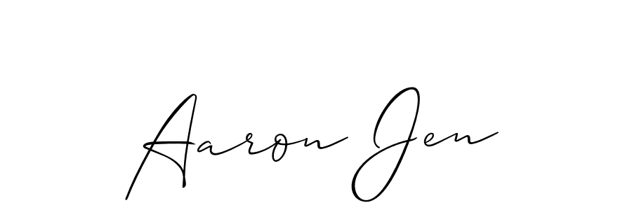 Aaron Jen stylish signature style. Best Handwritten Sign (Allison_Script) for my name. Handwritten Signature Collection Ideas for my name Aaron Jen. Aaron Jen signature style 2 images and pictures png