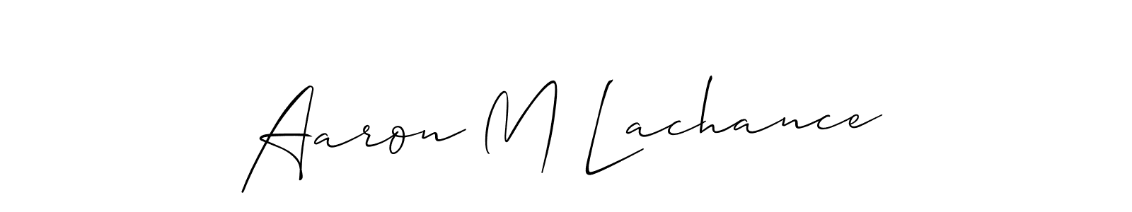 Also You can easily find your signature by using the search form. We will create Aaron M Lachance name handwritten signature images for you free of cost using Allison_Script sign style. Aaron M Lachance signature style 2 images and pictures png