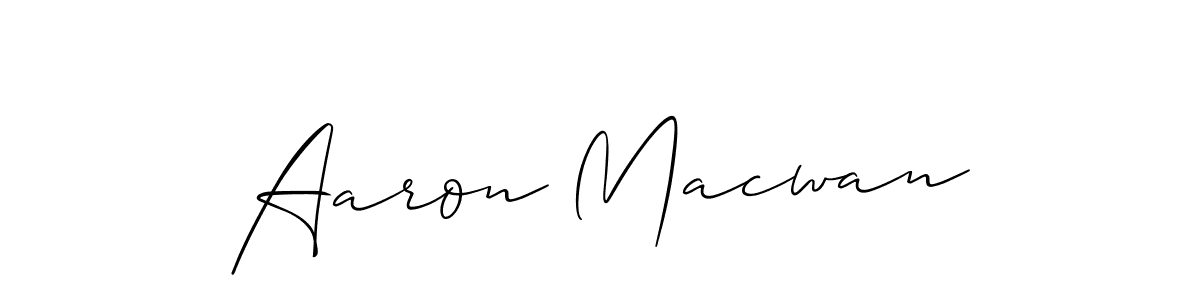 It looks lik you need a new signature style for name Aaron Macwan. Design unique handwritten (Allison_Script) signature with our free signature maker in just a few clicks. Aaron Macwan signature style 2 images and pictures png