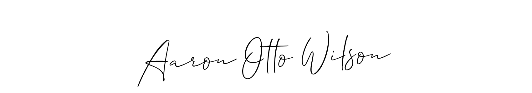 Make a short Aaron Otto Wilson signature style. Manage your documents anywhere anytime using Allison_Script. Create and add eSignatures, submit forms, share and send files easily. Aaron Otto Wilson signature style 2 images and pictures png