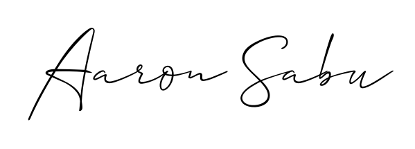 A stylish, flowing autograph style designed for name Aaron Sabu using Allison_Script typography. Perfect for digital creative projects. Aaron Sabu signature style 2 images and pictures png