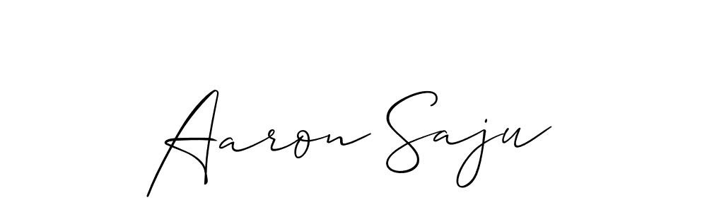 Design your own signature with our free online signature maker. With this signature software, you can create a handwritten (Allison_Script) signature for name Aaron Saju. Aaron Saju signature style 2 images and pictures png