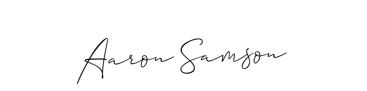 Allison_Script is a professional signature style that is perfect for those who want to add a touch of class to their signature. It is also a great choice for those who want to make their signature more unique. Get Aaron Samson name to fancy signature for free. Aaron Samson signature style 2 images and pictures png