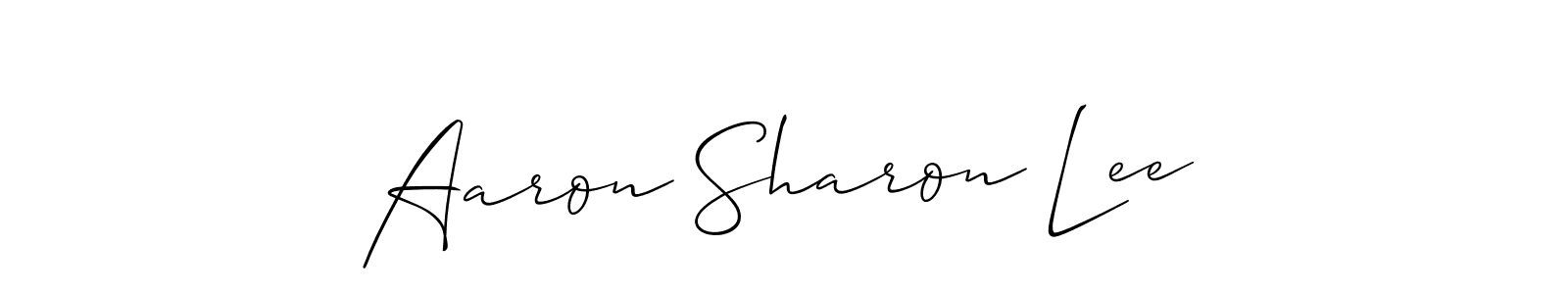 Use a signature maker to create a handwritten signature online. With this signature software, you can design (Allison_Script) your own signature for name Aaron Sharon Lee. Aaron Sharon Lee signature style 2 images and pictures png