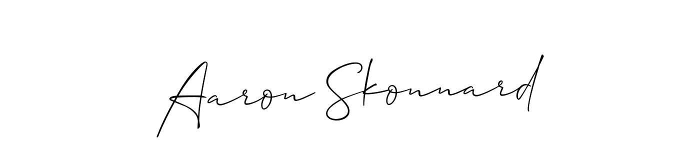 You should practise on your own different ways (Allison_Script) to write your name (Aaron Skonnard) in signature. don't let someone else do it for you. Aaron Skonnard signature style 2 images and pictures png