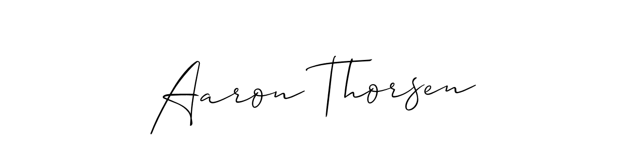 Aaron Thorsen stylish signature style. Best Handwritten Sign (Allison_Script) for my name. Handwritten Signature Collection Ideas for my name Aaron Thorsen. Aaron Thorsen signature style 2 images and pictures png