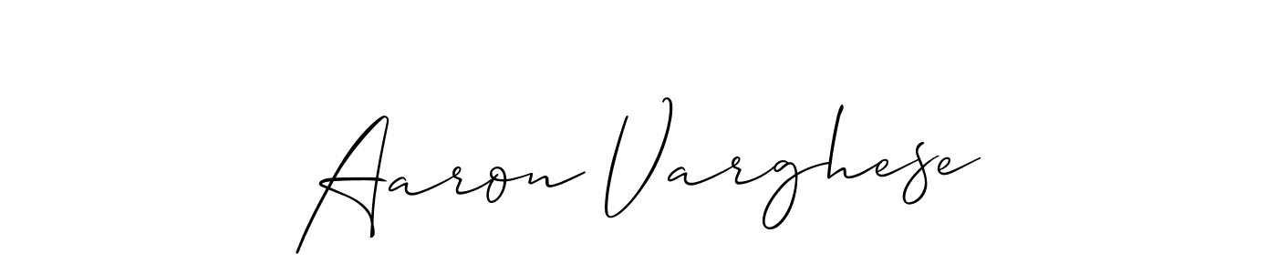 Use a signature maker to create a handwritten signature online. With this signature software, you can design (Allison_Script) your own signature for name Aaron Varghese. Aaron Varghese signature style 2 images and pictures png