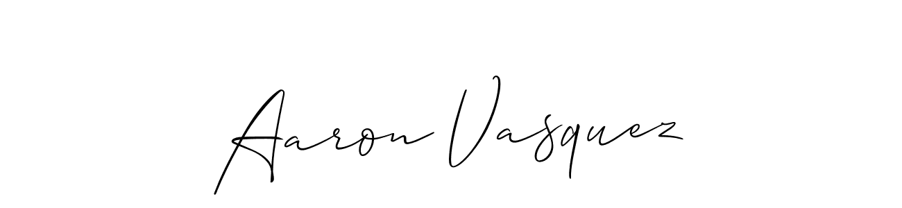 Aaron Vasquez stylish signature style. Best Handwritten Sign (Allison_Script) for my name. Handwritten Signature Collection Ideas for my name Aaron Vasquez. Aaron Vasquez signature style 2 images and pictures png