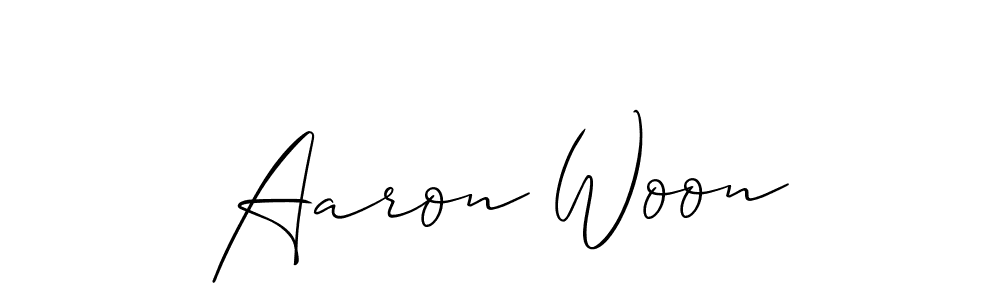 if you are searching for the best signature style for your name Aaron Woon. so please give up your signature search. here we have designed multiple signature styles  using Allison_Script. Aaron Woon signature style 2 images and pictures png