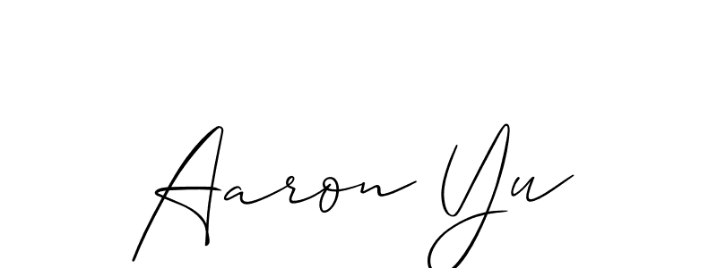 How to make Aaron Yu name signature. Use Allison_Script style for creating short signs online. This is the latest handwritten sign. Aaron Yu signature style 2 images and pictures png