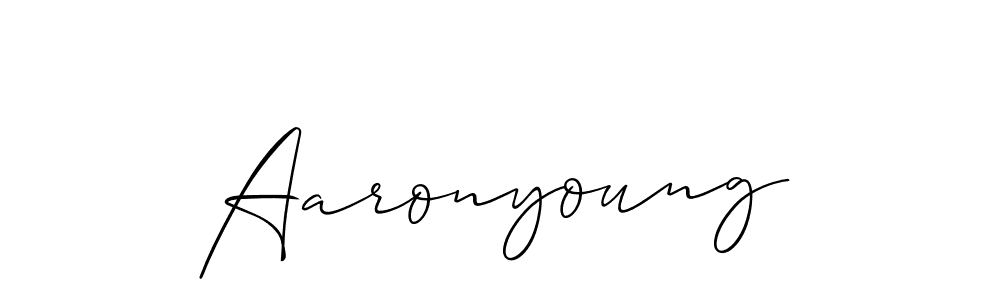 How to make Aaronyoung signature? Allison_Script is a professional autograph style. Create handwritten signature for Aaronyoung name. Aaronyoung signature style 2 images and pictures png