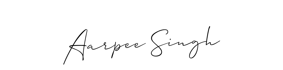 Allison_Script is a professional signature style that is perfect for those who want to add a touch of class to their signature. It is also a great choice for those who want to make their signature more unique. Get Aarpee Singh name to fancy signature for free. Aarpee Singh signature style 2 images and pictures png