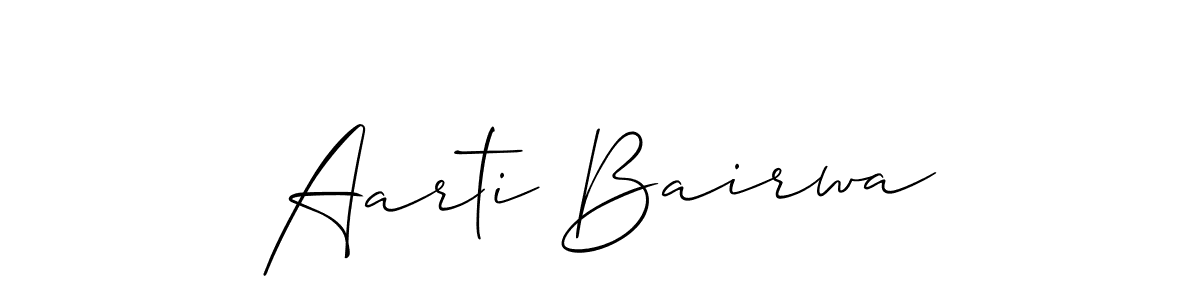 Also we have Aarti Bairwa name is the best signature style. Create professional handwritten signature collection using Allison_Script autograph style. Aarti Bairwa signature style 2 images and pictures png