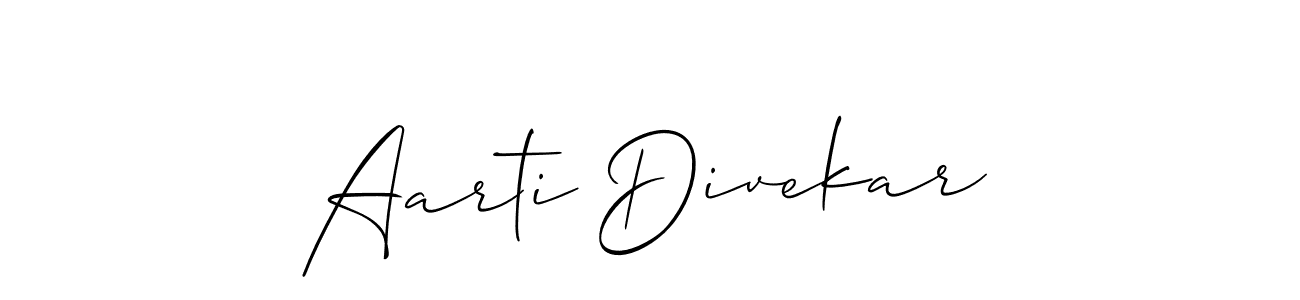 Use a signature maker to create a handwritten signature online. With this signature software, you can design (Allison_Script) your own signature for name Aarti Divekar. Aarti Divekar signature style 2 images and pictures png