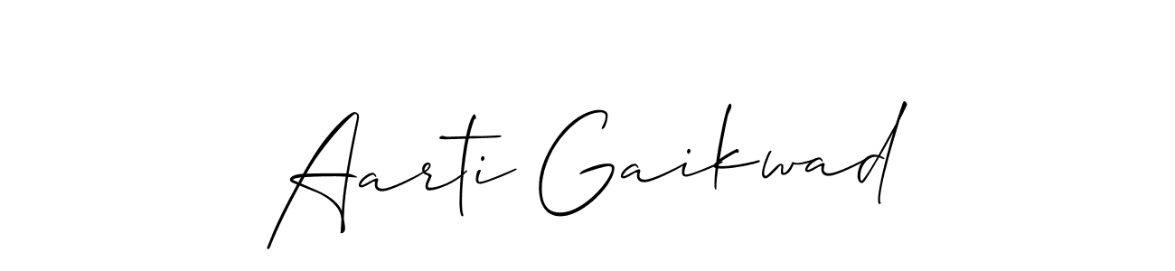 How to make Aarti Gaikwad signature? Allison_Script is a professional autograph style. Create handwritten signature for Aarti Gaikwad name. Aarti Gaikwad signature style 2 images and pictures png