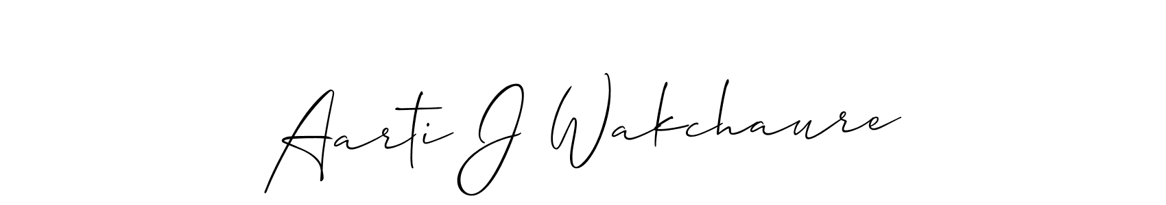 Allison_Script is a professional signature style that is perfect for those who want to add a touch of class to their signature. It is also a great choice for those who want to make their signature more unique. Get Aarti J Wakchaure name to fancy signature for free. Aarti J Wakchaure signature style 2 images and pictures png