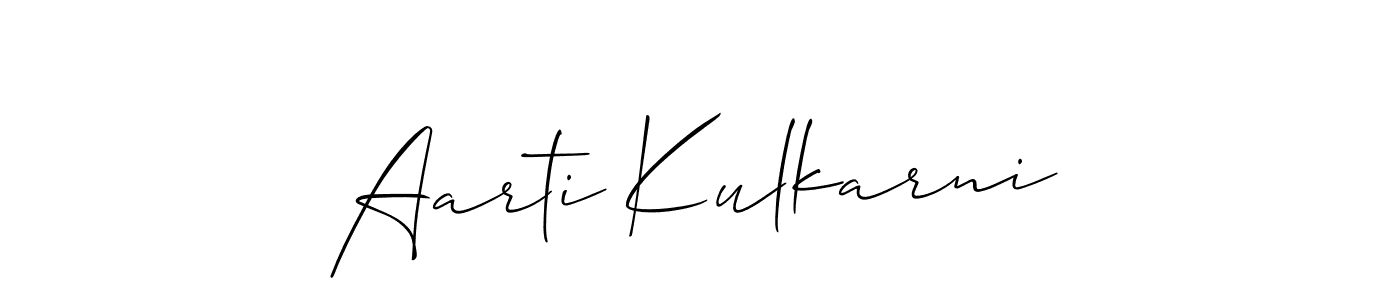 How to make Aarti Kulkarni name signature. Use Allison_Script style for creating short signs online. This is the latest handwritten sign. Aarti Kulkarni signature style 2 images and pictures png