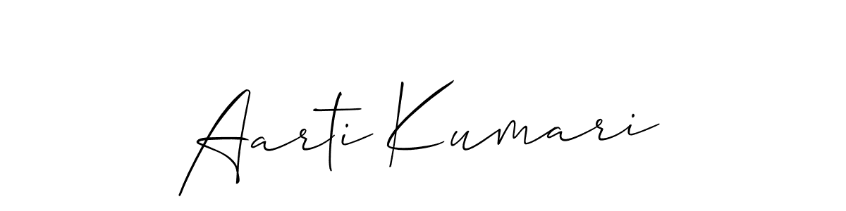 Design your own signature with our free online signature maker. With this signature software, you can create a handwritten (Allison_Script) signature for name Aarti Kumari. Aarti Kumari signature style 2 images and pictures png