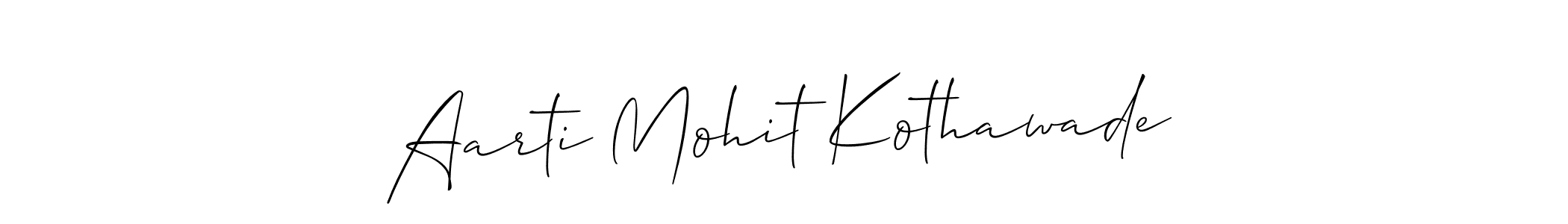 You should practise on your own different ways (Allison_Script) to write your name (Aarti Mohit Kothawade) in signature. don't let someone else do it for you. Aarti Mohit Kothawade signature style 2 images and pictures png