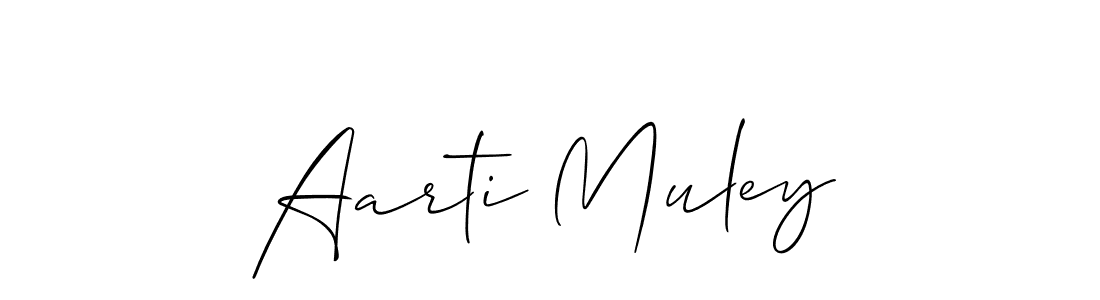 The best way (Allison_Script) to make a short signature is to pick only two or three words in your name. The name Aarti Muley include a total of six letters. For converting this name. Aarti Muley signature style 2 images and pictures png