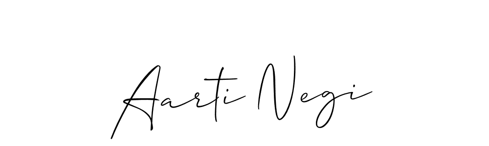 The best way (Allison_Script) to make a short signature is to pick only two or three words in your name. The name Aarti Negi include a total of six letters. For converting this name. Aarti Negi signature style 2 images and pictures png