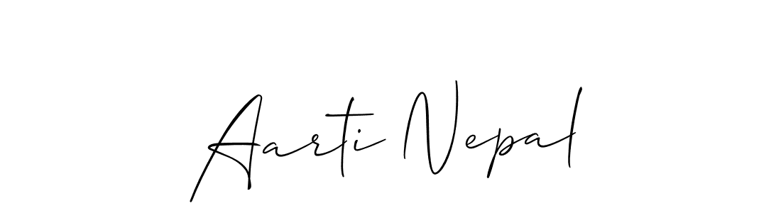 if you are searching for the best signature style for your name Aarti Nepal. so please give up your signature search. here we have designed multiple signature styles  using Allison_Script. Aarti Nepal signature style 2 images and pictures png