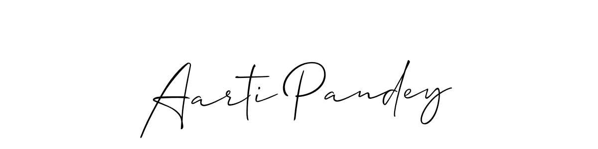 The best way (Allison_Script) to make a short signature is to pick only two or three words in your name. The name Aarti Pandey include a total of six letters. For converting this name. Aarti Pandey signature style 2 images and pictures png