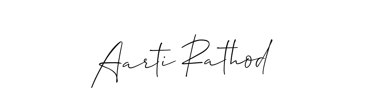 Make a beautiful signature design for name Aarti Rathod. With this signature (Allison_Script) style, you can create a handwritten signature for free. Aarti Rathod signature style 2 images and pictures png