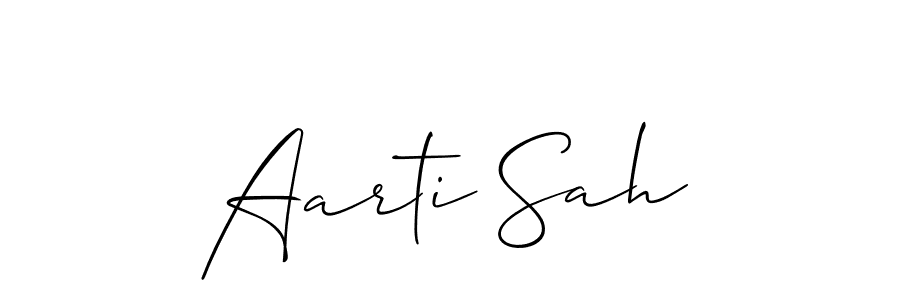 Aarti Sah stylish signature style. Best Handwritten Sign (Allison_Script) for my name. Handwritten Signature Collection Ideas for my name Aarti Sah. Aarti Sah signature style 2 images and pictures png