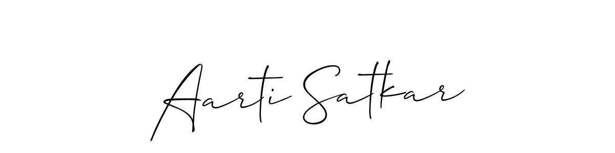 Also we have Aarti Satkar name is the best signature style. Create professional handwritten signature collection using Allison_Script autograph style. Aarti Satkar signature style 2 images and pictures png