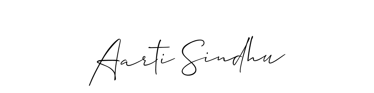 Use a signature maker to create a handwritten signature online. With this signature software, you can design (Allison_Script) your own signature for name Aarti Sindhu. Aarti Sindhu signature style 2 images and pictures png