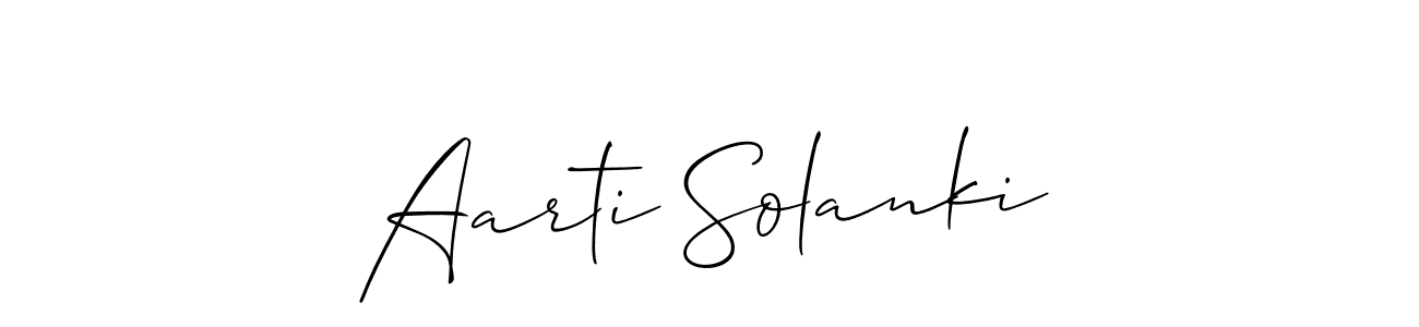 Use a signature maker to create a handwritten signature online. With this signature software, you can design (Allison_Script) your own signature for name Aarti Solanki. Aarti Solanki signature style 2 images and pictures png